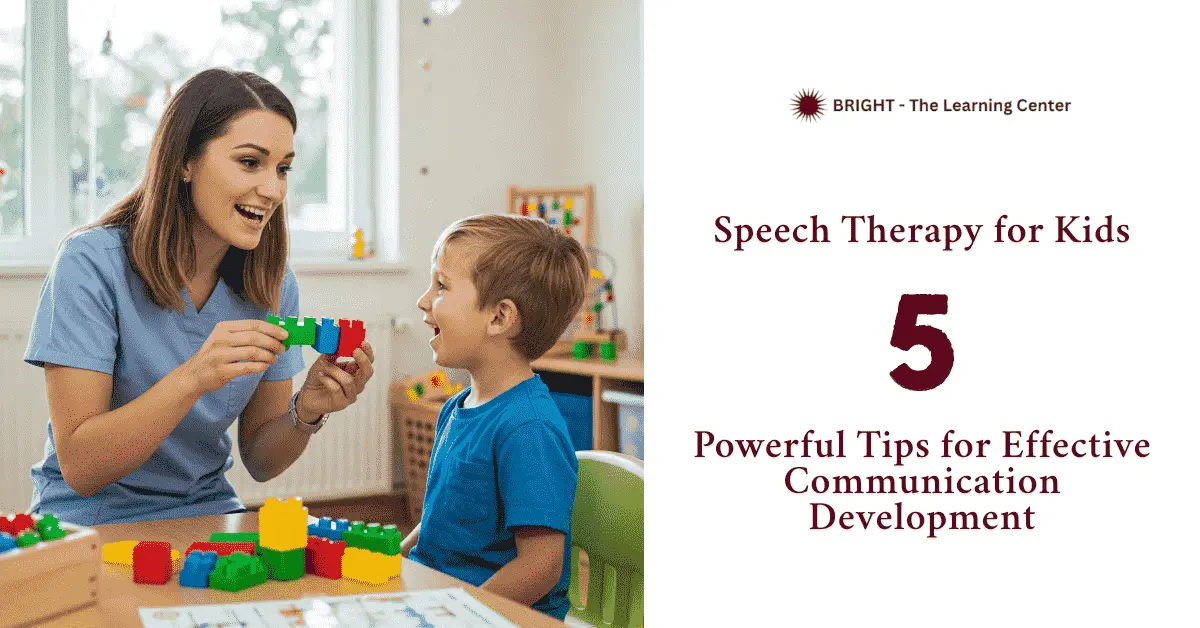 a speech therapist engaging with a child in a playful, interactive setting, using toys or games to help with communication skills. - speech therapy for kids 1
